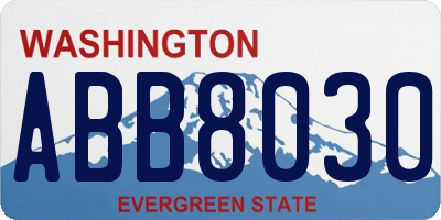 WA license plate ABB8030