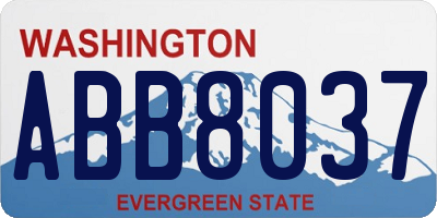 WA license plate ABB8037