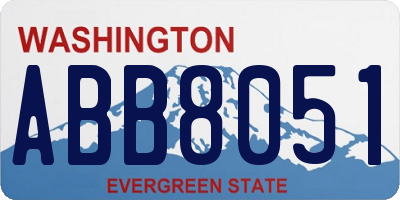 WA license plate ABB8051