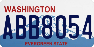 WA license plate ABB8054