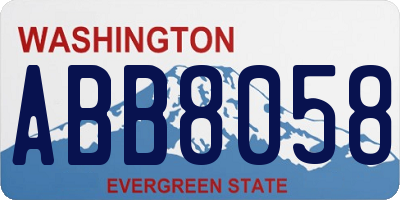 WA license plate ABB8058