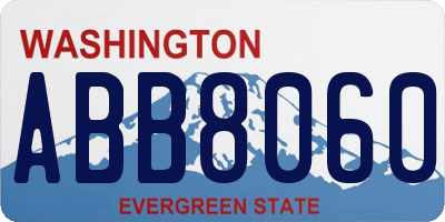 WA license plate ABB8060