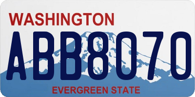 WA license plate ABB8070