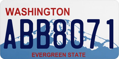 WA license plate ABB8071