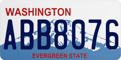 WA license plate ABB8076