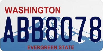 WA license plate ABB8078