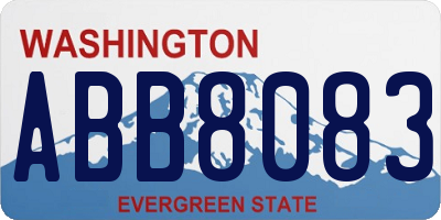 WA license plate ABB8083