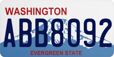 WA license plate ABB8092