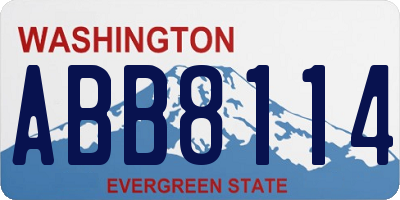WA license plate ABB8114