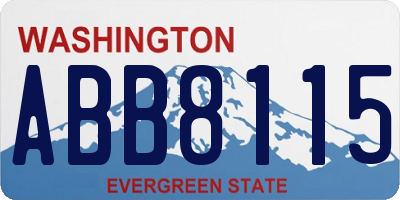 WA license plate ABB8115