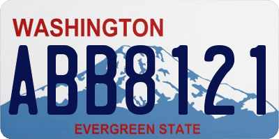 WA license plate ABB8121