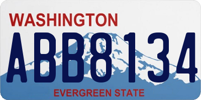 WA license plate ABB8134