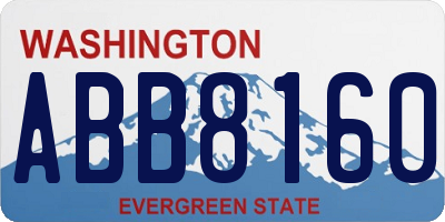 WA license plate ABB8160