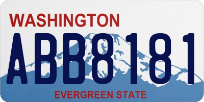 WA license plate ABB8181
