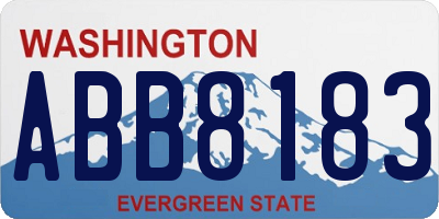 WA license plate ABB8183