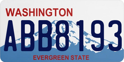 WA license plate ABB8193