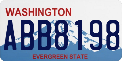 WA license plate ABB8198