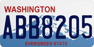 WA license plate ABB8205