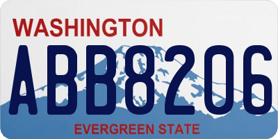 WA license plate ABB8206