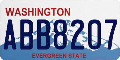 WA license plate ABB8207