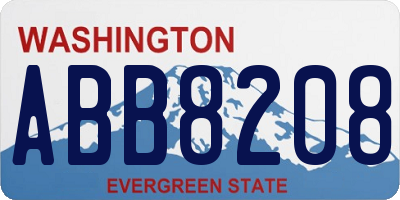 WA license plate ABB8208