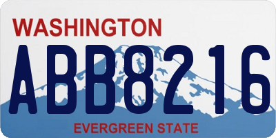 WA license plate ABB8216