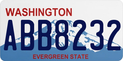 WA license plate ABB8232