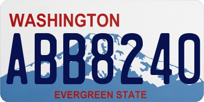 WA license plate ABB8240