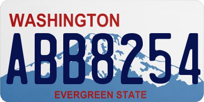 WA license plate ABB8254