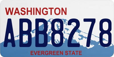 WA license plate ABB8278
