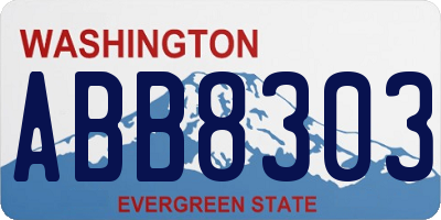 WA license plate ABB8303