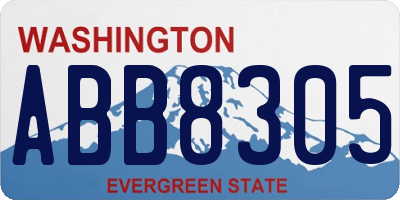 WA license plate ABB8305