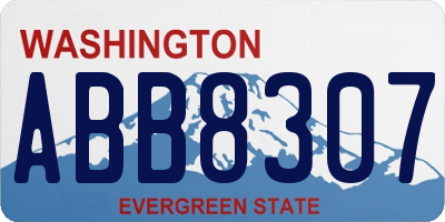 WA license plate ABB8307