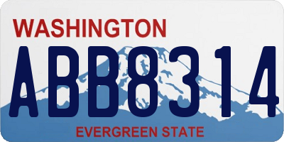 WA license plate ABB8314