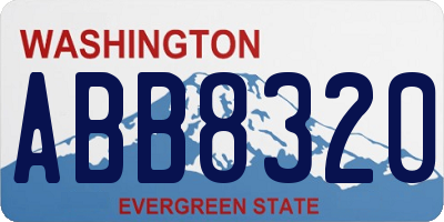 WA license plate ABB8320