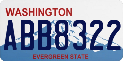 WA license plate ABB8322