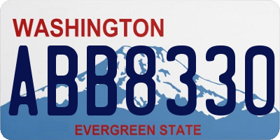 WA license plate ABB8330