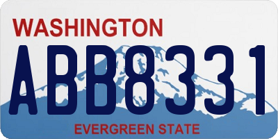 WA license plate ABB8331