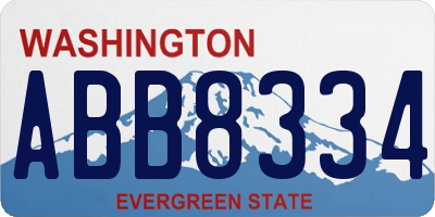 WA license plate ABB8334