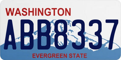 WA license plate ABB8337
