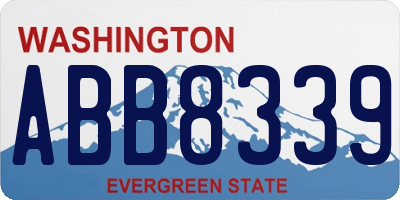 WA license plate ABB8339