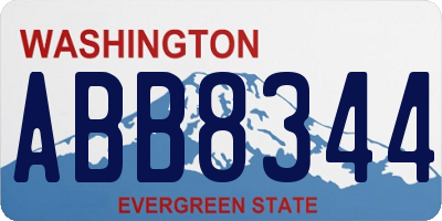 WA license plate ABB8344