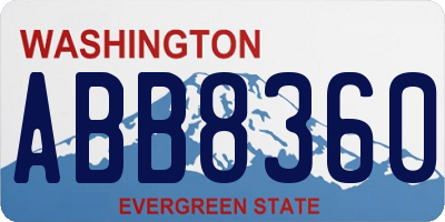WA license plate ABB8360