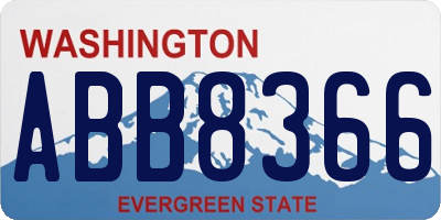 WA license plate ABB8366