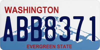 WA license plate ABB8371