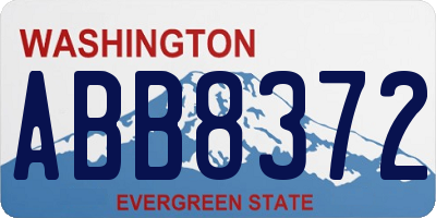 WA license plate ABB8372