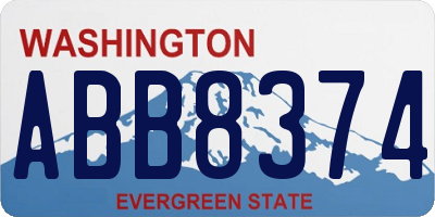 WA license plate ABB8374