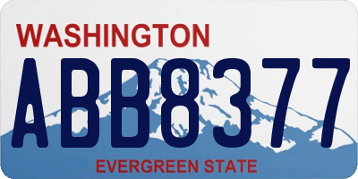 WA license plate ABB8377
