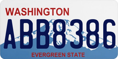 WA license plate ABB8386