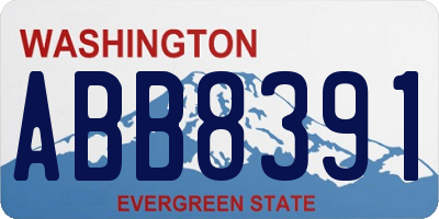 WA license plate ABB8391